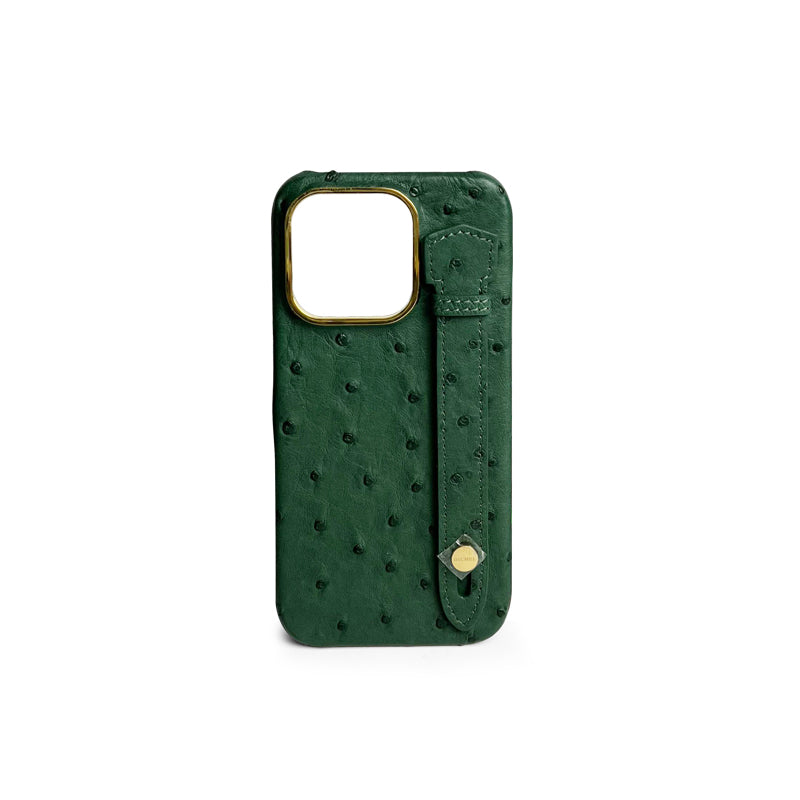 Genuine Ostrich Leather iPhone 15 Pro Case