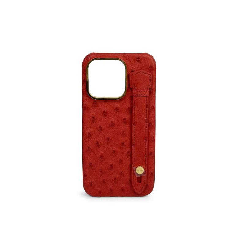 Genuine Ostrich Leather iPhone 15 Pro Case