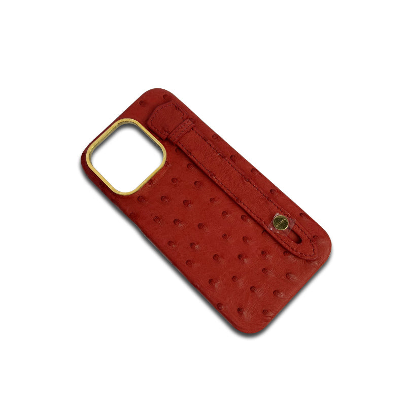 Genuine Ostrich Leather iPhone 15 Pro Case