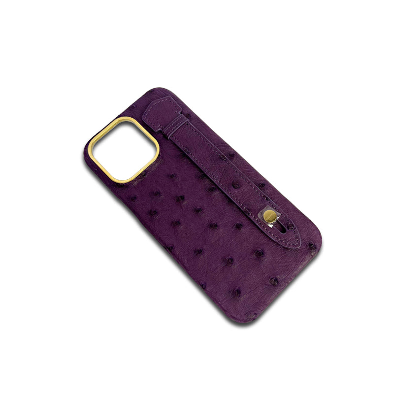 Genuine Ostrich Leather iPhone 15 Pro Max Case